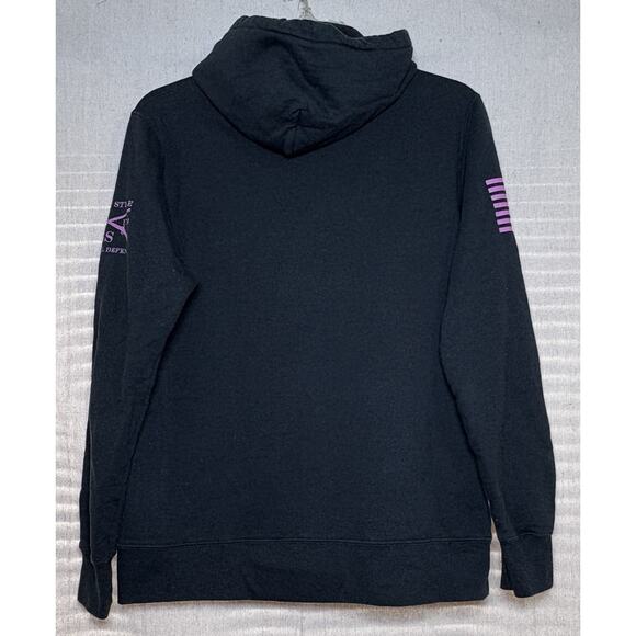 Grunt Style FXck Cancer Fleece Hoodie Adult Size M Black Pink - Picture 2 of 3